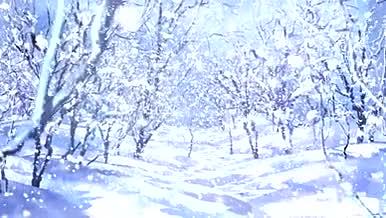 梦幻冬天雪花飘落唯美画面背景视频视频的预览图